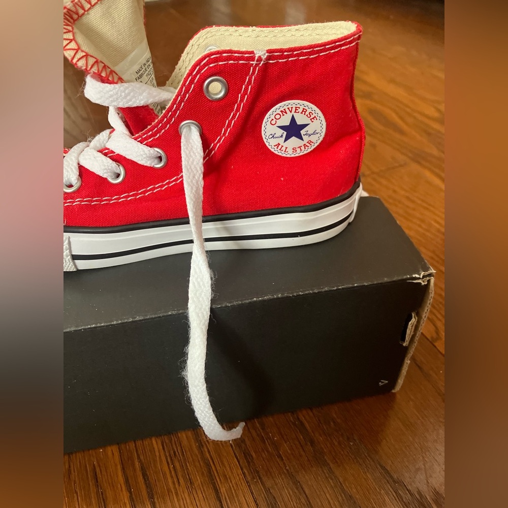 Converse Toddler Red High-Top Sneakers - Picture 5 of 5